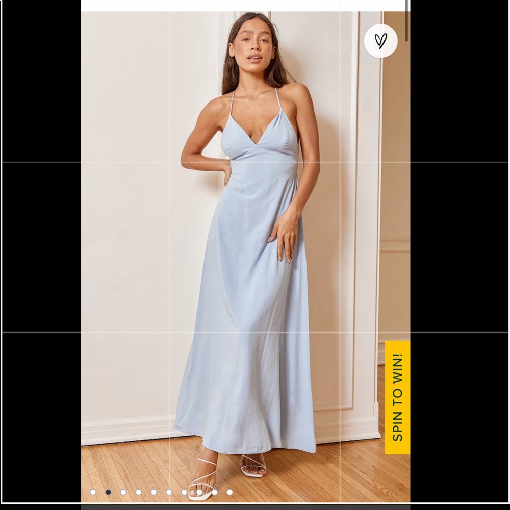 NWT Lulus Small lovely impression dusty blue sleeveless maxi dress